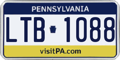 PA license plate LTB1088