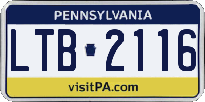 PA license plate LTB2116