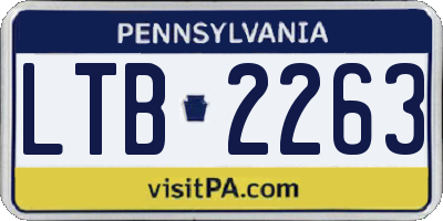 PA license plate LTB2263