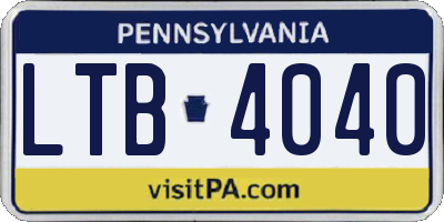 PA license plate LTB4040