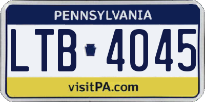 PA license plate LTB4045