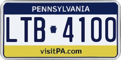 PA license plate LTB4100