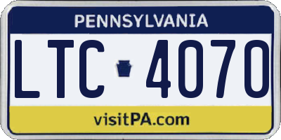 PA license plate LTC4070