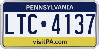 PA license plate LTC4137