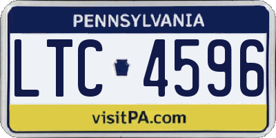 PA license plate LTC4596