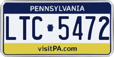 PA license plate LTC5472