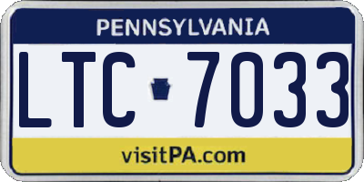PA license plate LTC7033