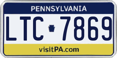 PA license plate LTC7869