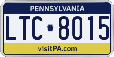 PA license plate LTC8015