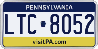 PA license plate LTC8052