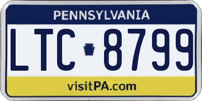 PA license plate LTC8799