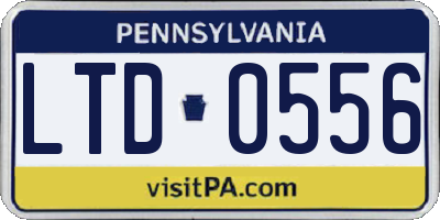 PA license plate LTD0556