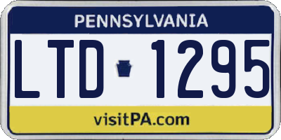 PA license plate LTD1295