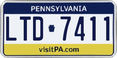 PA license plate LTD7411