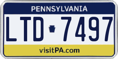 PA license plate LTD7497