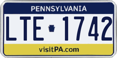 PA license plate LTE1742
