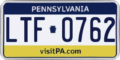 PA license plate LTF0762