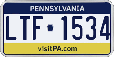 PA license plate LTF1534