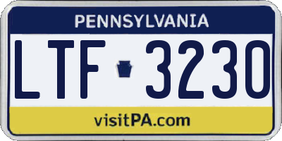 PA license plate LTF3230