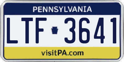 PA license plate LTF3641