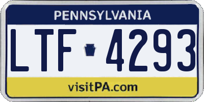 PA license plate LTF4293