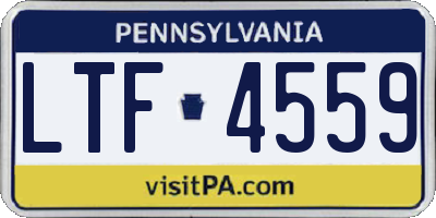 PA license plate LTF4559