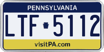 PA license plate LTF5112