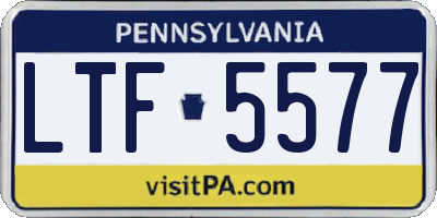 PA license plate LTF5577