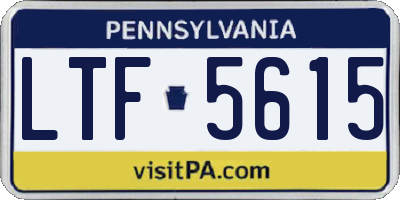 PA license plate LTF5615