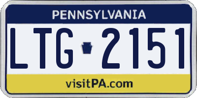 PA license plate LTG2151