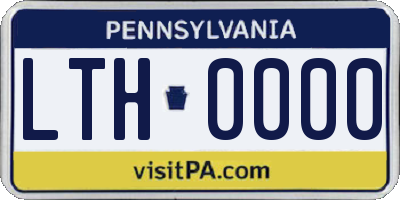 PA license plate LTH0000