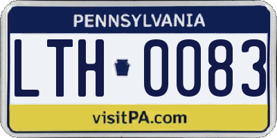 PA license plate LTH0083
