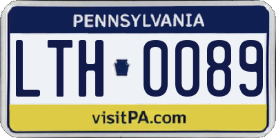 PA license plate LTH0089