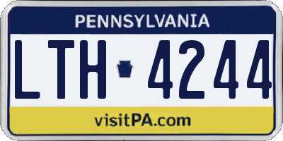 PA license plate LTH4244