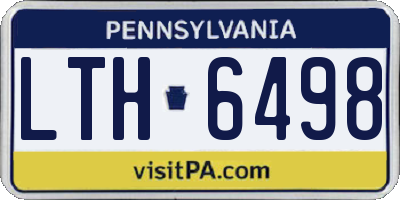 PA license plate LTH6498