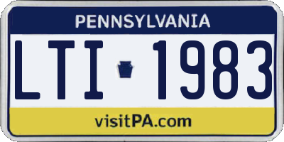 PA license plate LTI1983