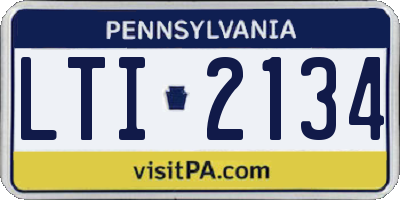 PA license plate LTI2134