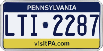 PA license plate LTI2287