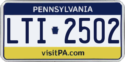 PA license plate LTI2502