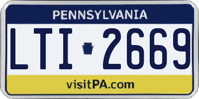 PA license plate LTI2669