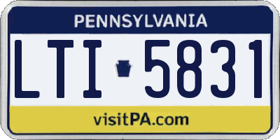 PA license plate LTI5831