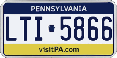 PA license plate LTI5866