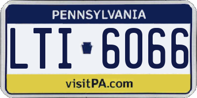 PA license plate LTI6066