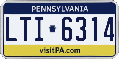 PA license plate LTI6314