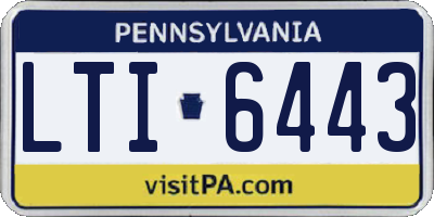 PA license plate LTI6443