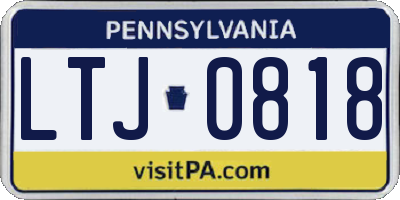 PA license plate LTJ0818