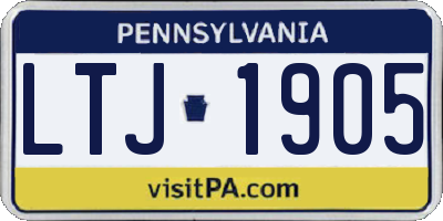 PA license plate LTJ1905