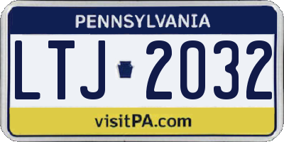 PA license plate LTJ2032