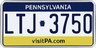PA license plate LTJ3750