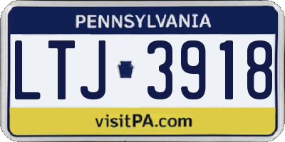 PA license plate LTJ3918